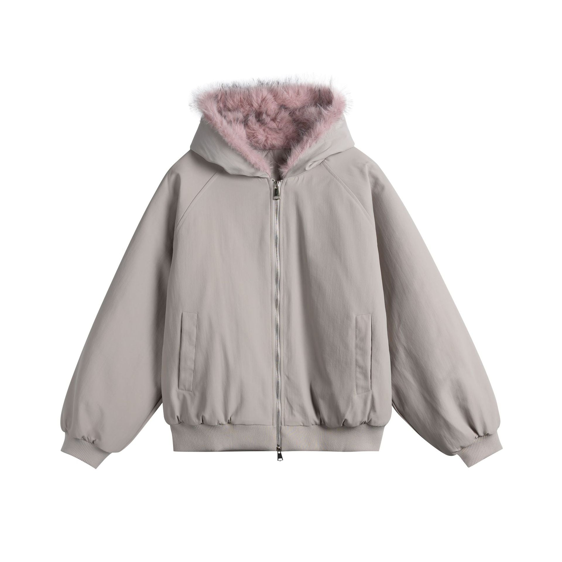 Cleanfit Fleece Hooded Cotton Coat with Zipper Closure and Stand-up Collar for Men and Women
