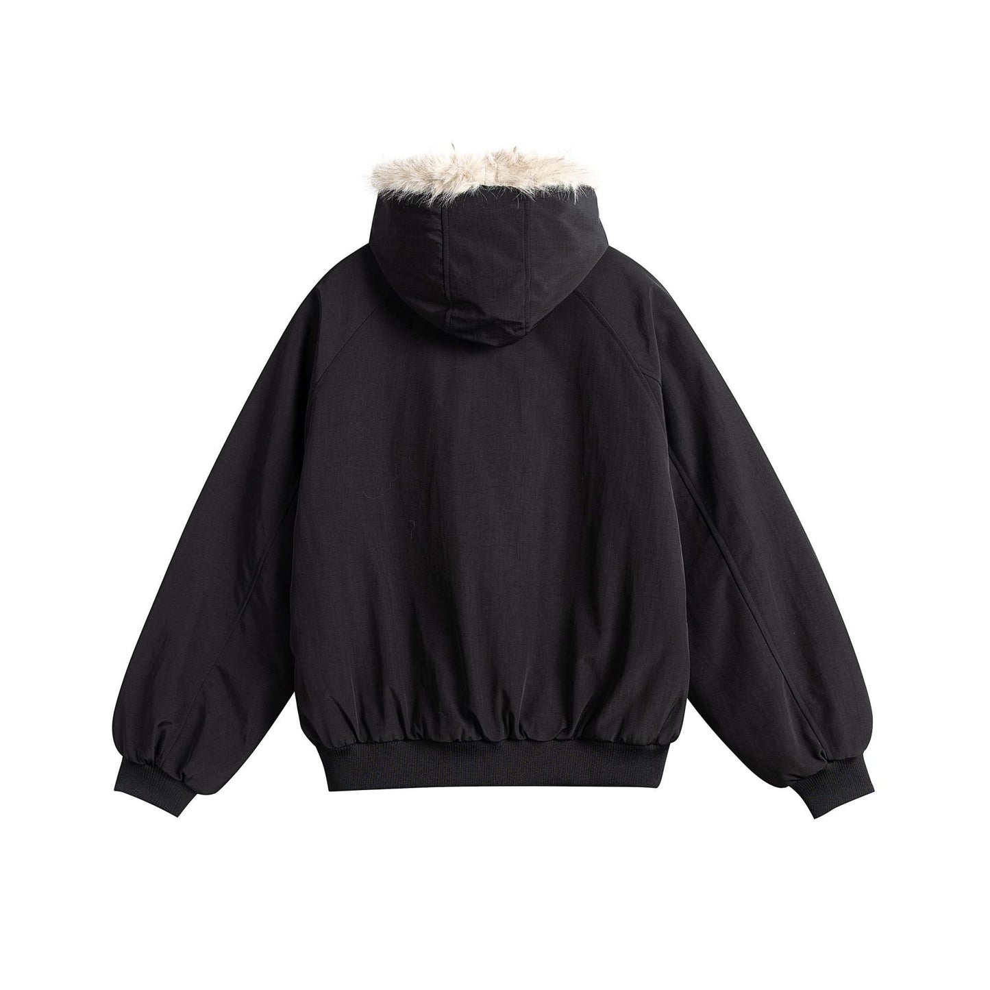 Cleanfit Fleece Hooded Cotton Coat with Zipper Closure and Stand-up Collar for Men and Women